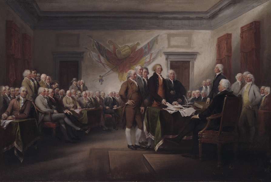 July 4, 1776 - Formal Adoption of the Declaration of Independence trumbull-declaration